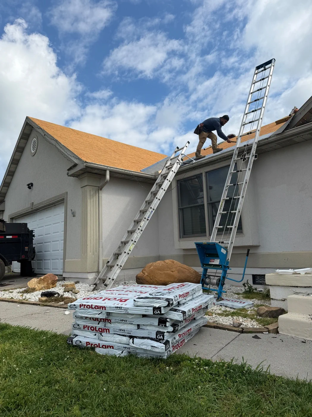 New roof installation