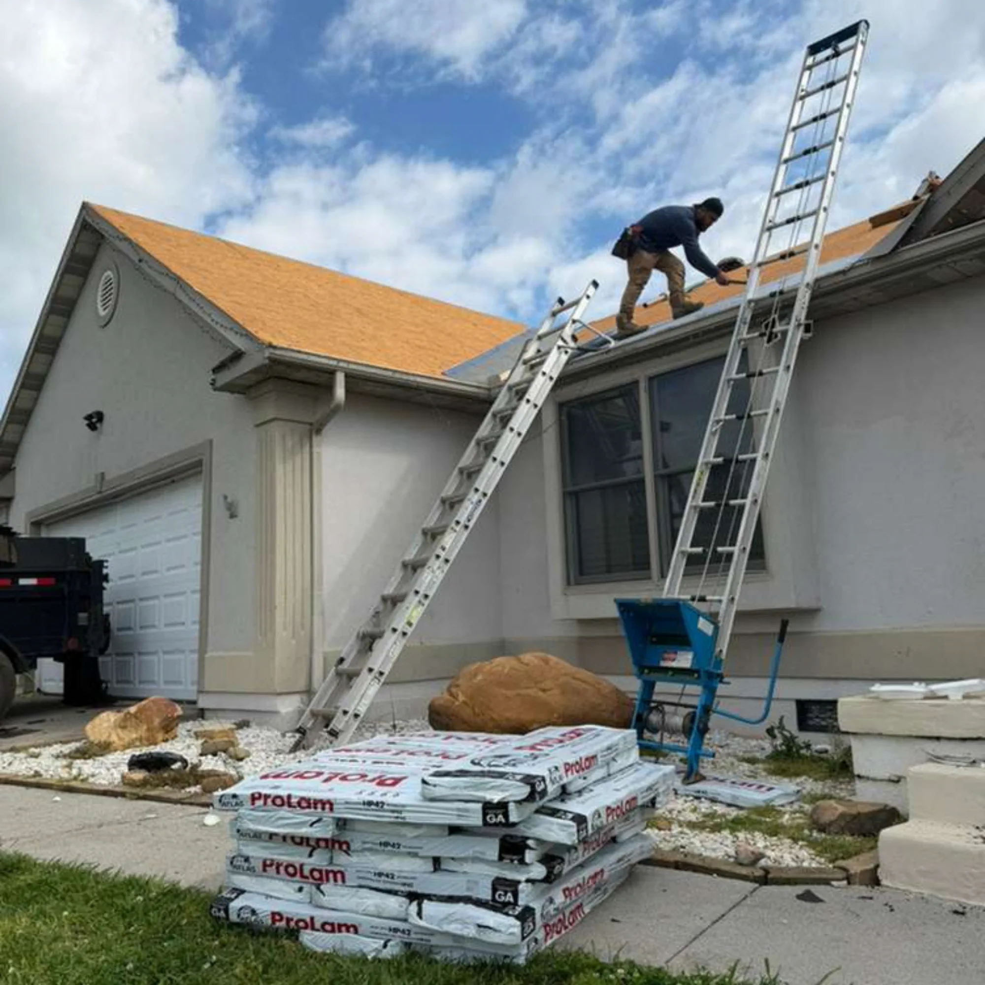 New roof installation